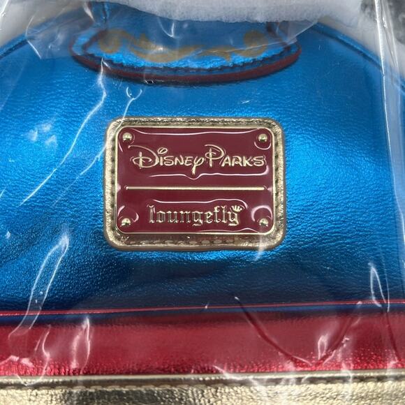 Loungefly Blue and Red Backpack with Gold Accents - Picture 3 of 7